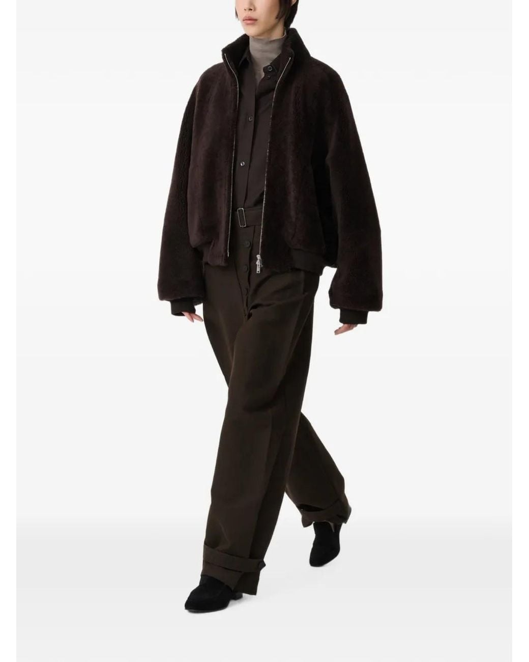 Studio Nicholson Black Banthe Shearling Bomber Jacket