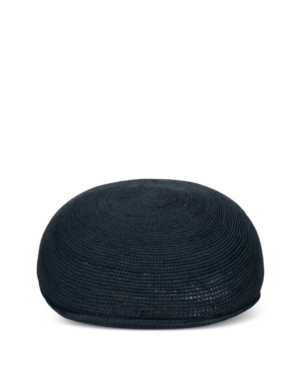 Borsalino Blue Woven Flat Cap for men