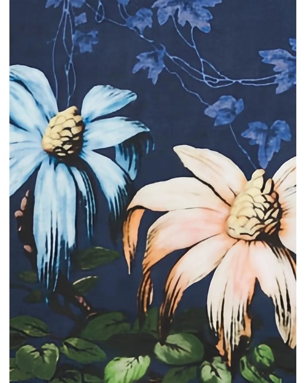 Orlebar Brown Blue Maitan Floral-Print Short-Sleeved Silk Shirt for men