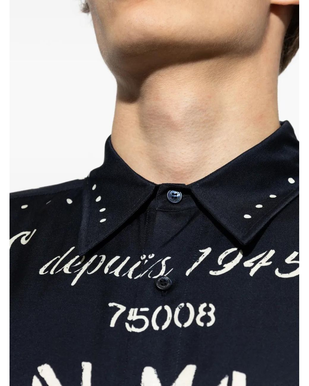 Balmain Overhemd Met Logoprint in het Blue voor heren
