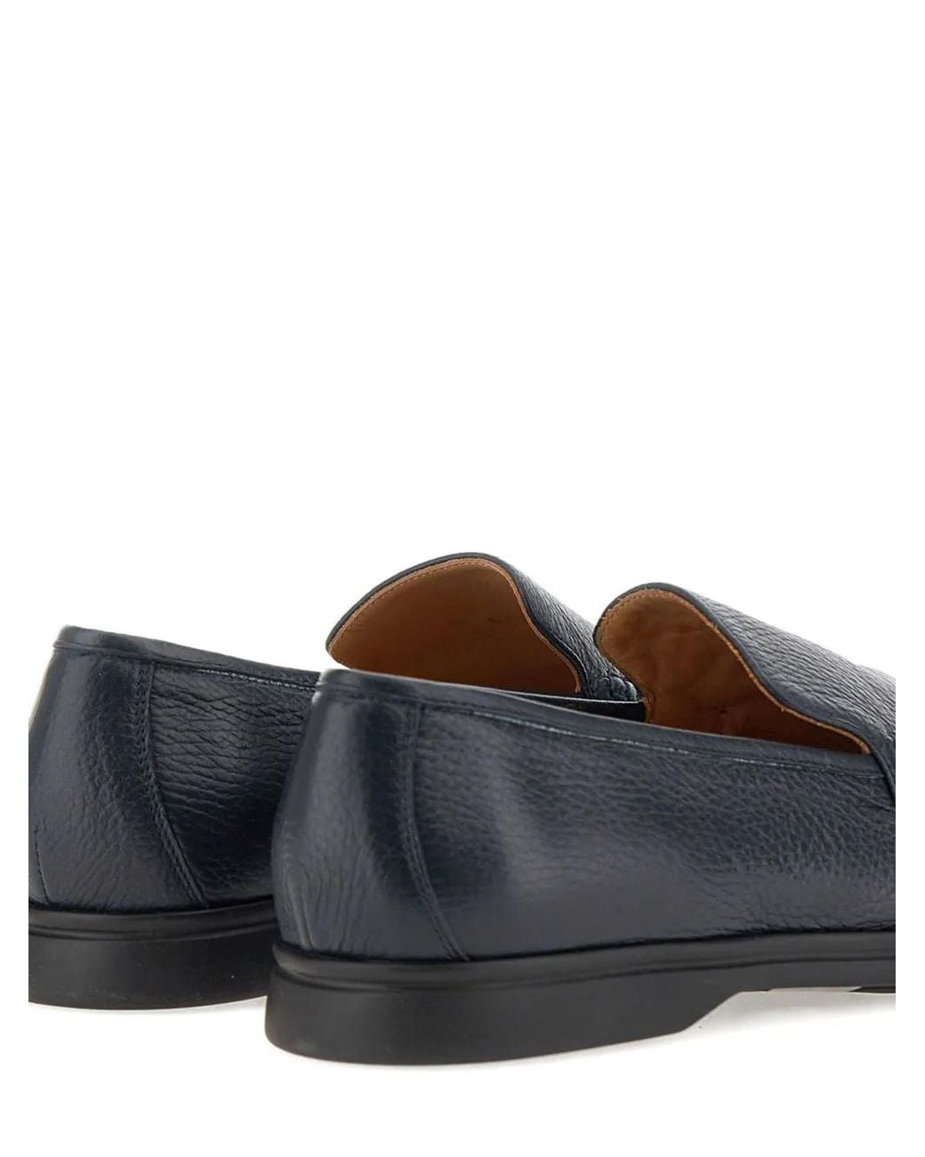Duca Degli Abruzzi Blue Lorenzo Plain Leather Loafers for men