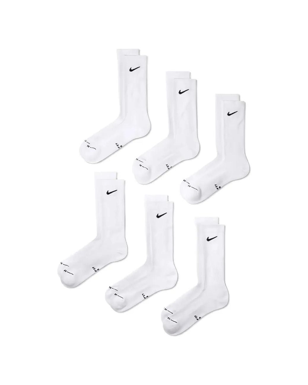 Nike White Logo-Embroidered Ribbed-Knit Socks (Set Of Six)