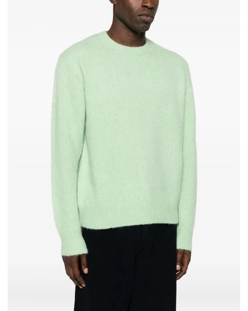 sunflower Green Ribbed Crew-Neck Sweater for men