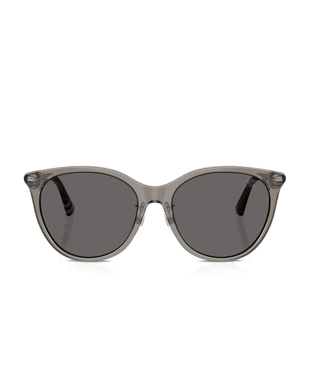 Burberry Gray Check Round-Frame Sunglasses