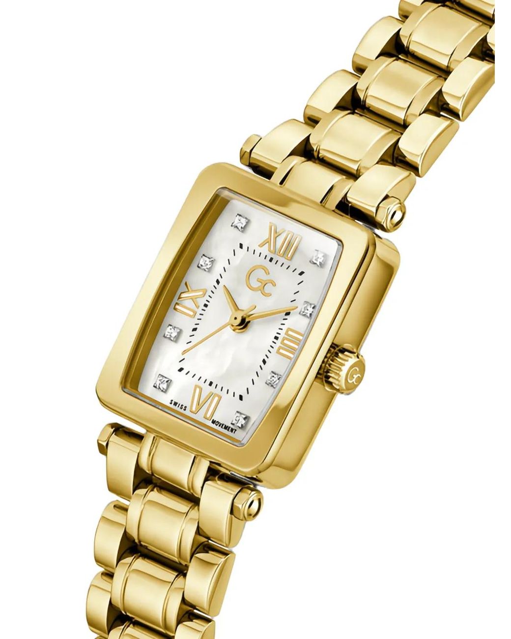 Guess Metallic Gc Rectangular-Face 21Mm Watch
