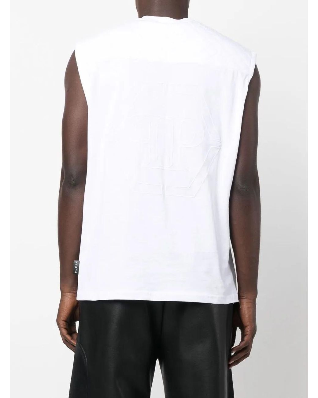Philipp Plein White Hexagon Quilted Vest for men