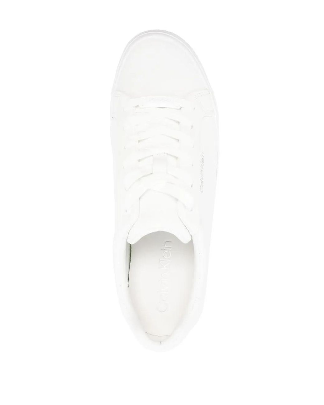 Calvin Klein White Lace-Up Fastening Sneakers