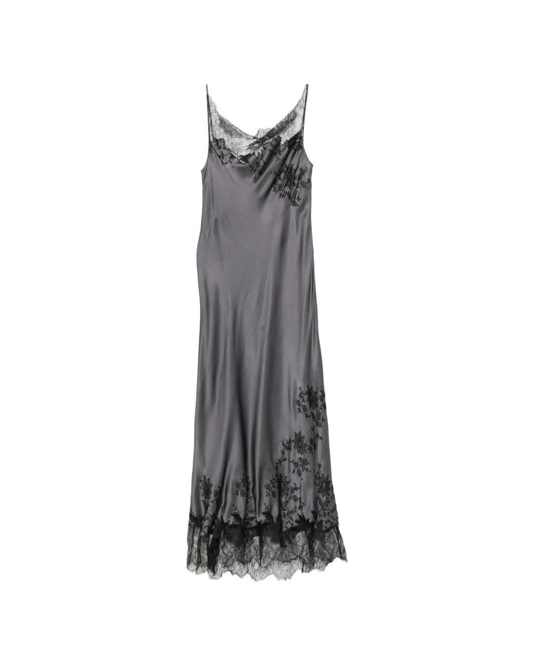 Carine Gilson White Lace-Trimmed Cowl-Neck Dress