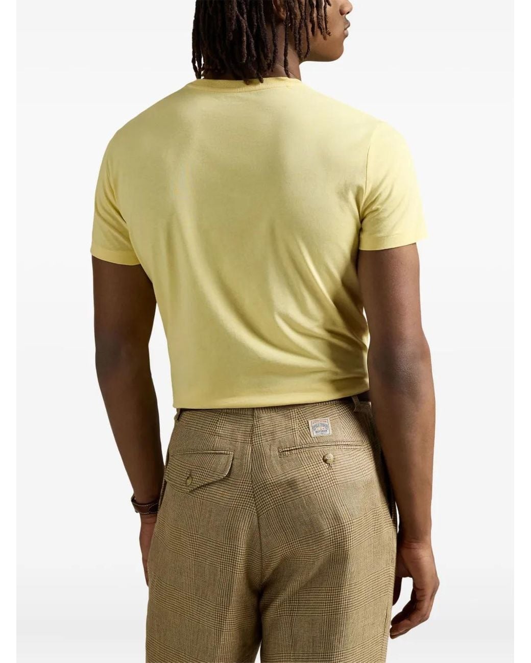Polo Ralph Lauren Yellow Crewneck Embroidered Logo T-Shirt for men