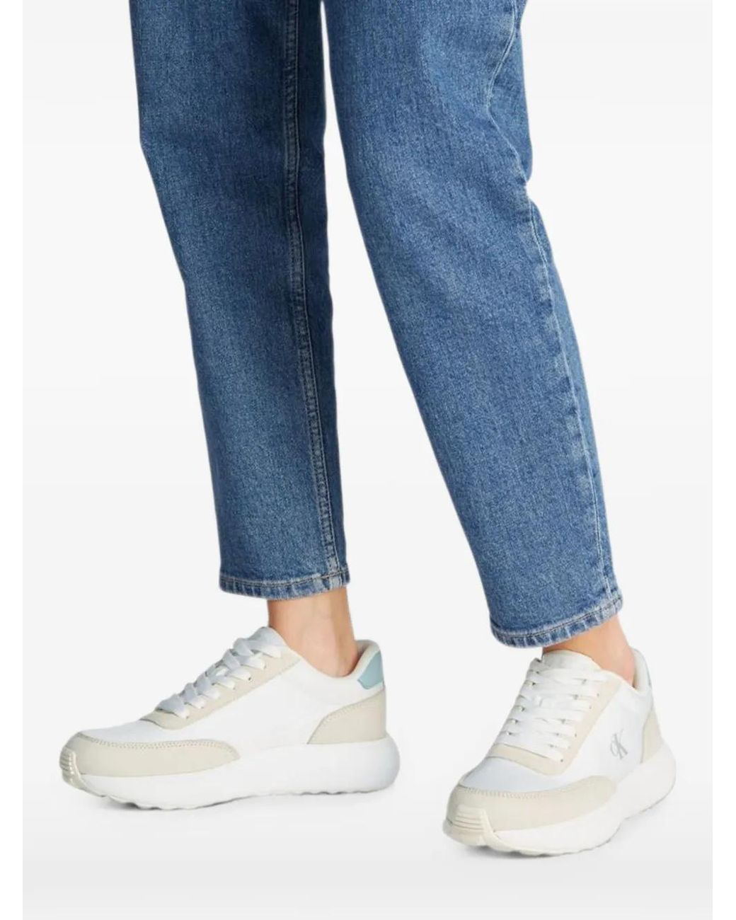 Calvin Klein White Lace-Up Sneakers