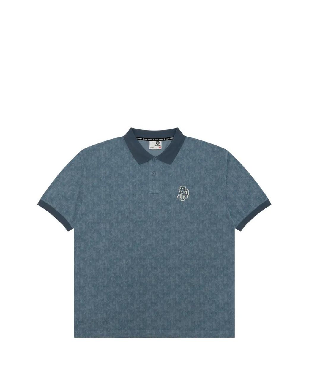Aape By A Bathing Ape Blue Logo-Appliqué Polo Shirt for men