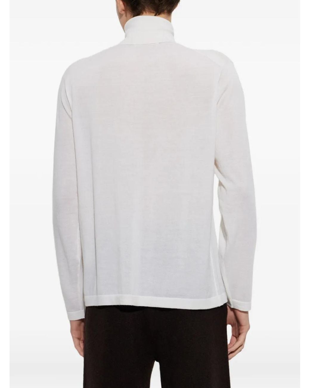 Lisa Yang White Quentin Turtleneck Sweater for men