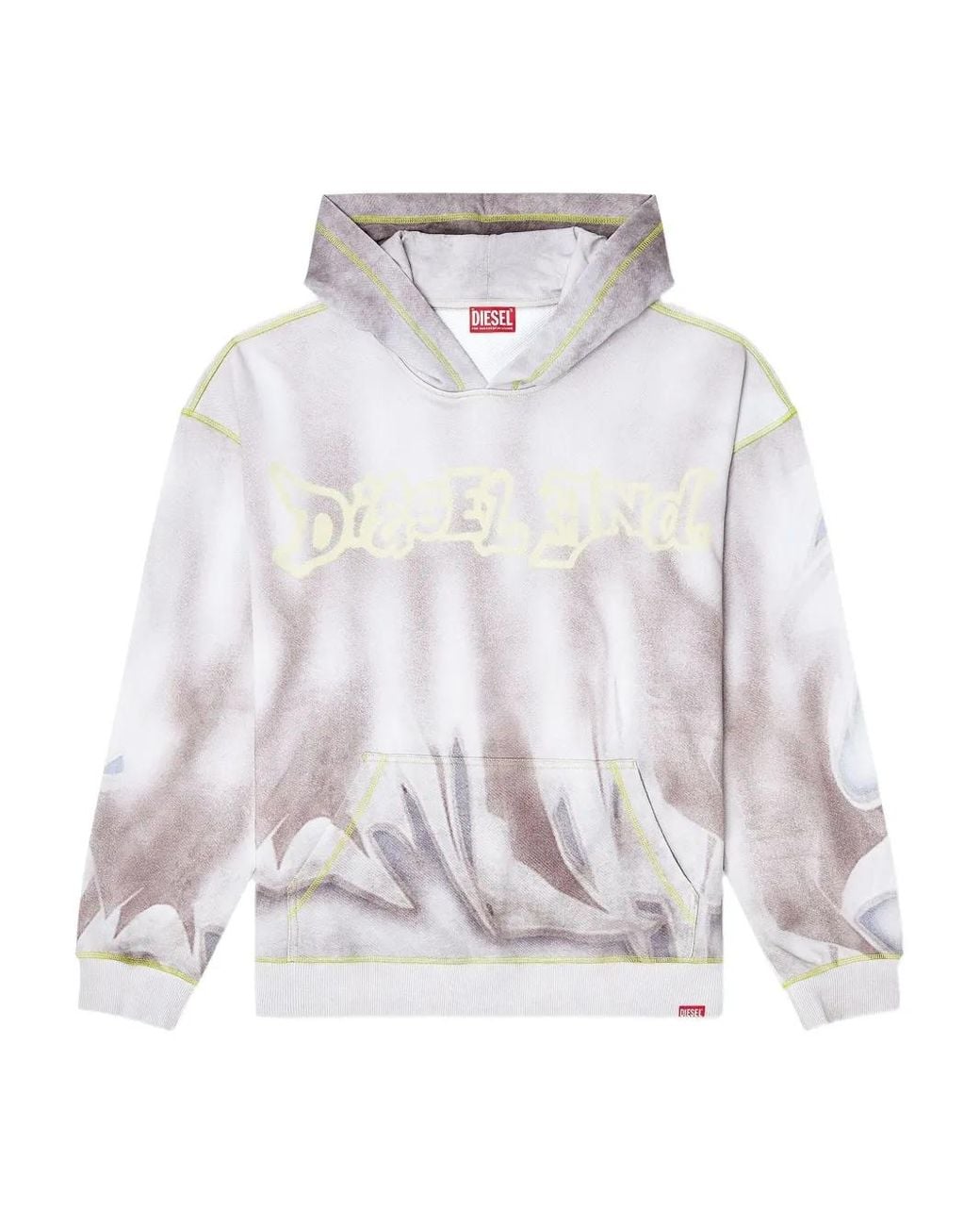 DIESEL White Boxt-Hood-Show Cotton Hoodie for men