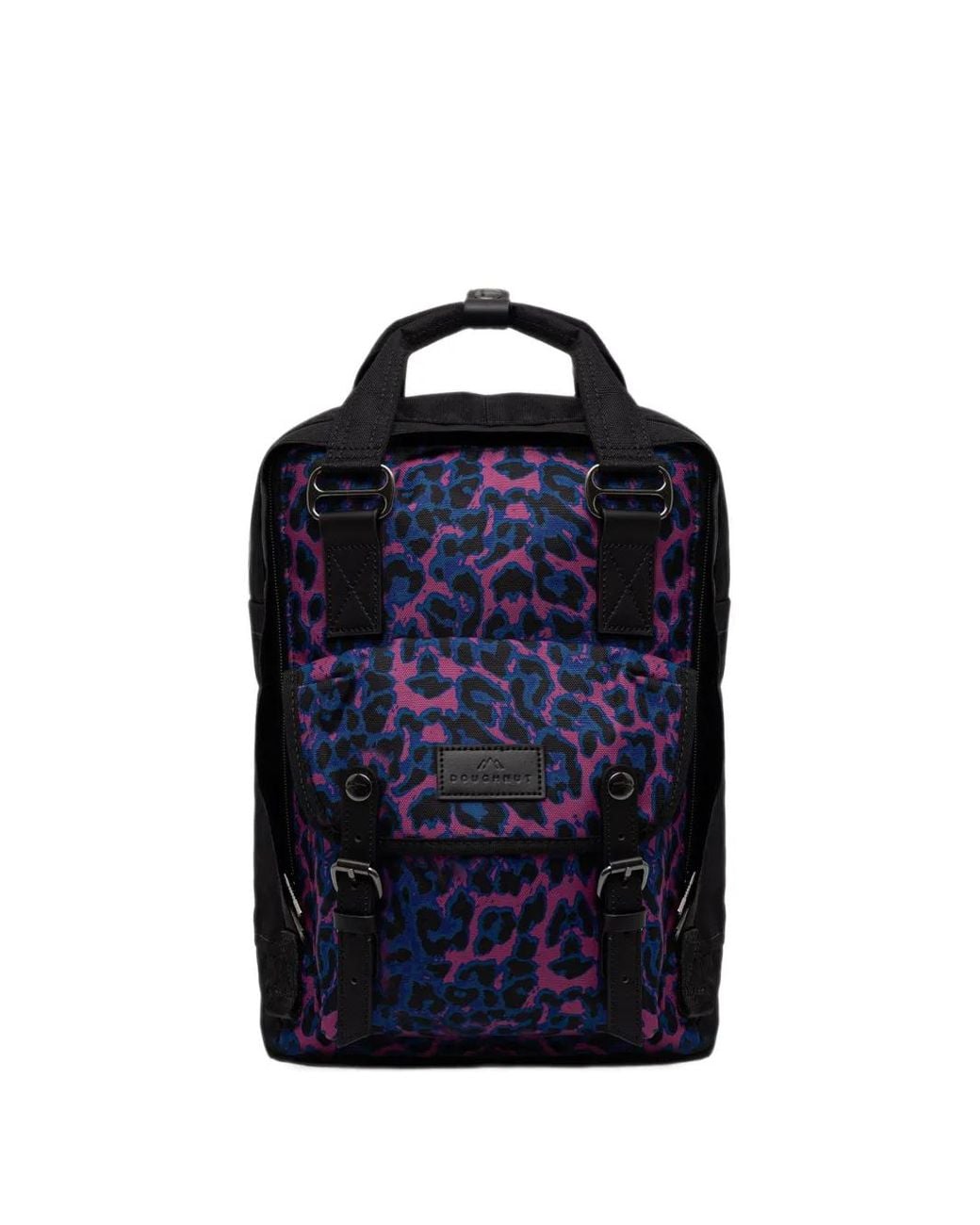 Doughnut Blue Macaroon Jaguar Leopard-Print Buckle-Detail Backpack