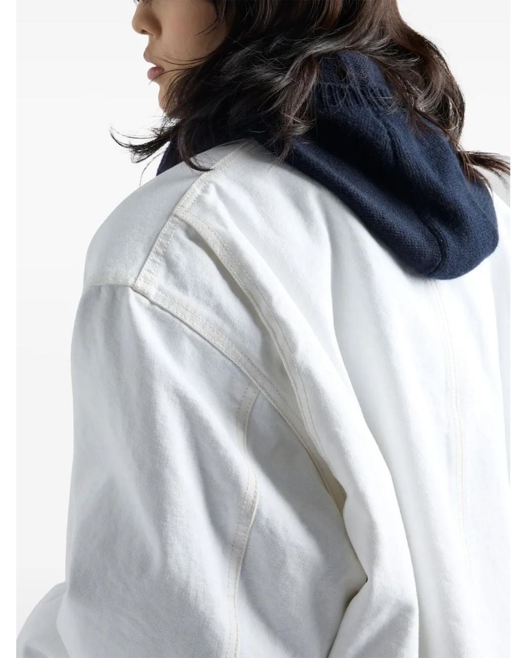 Veste Technical Canvas Blouson Prada en coloris White