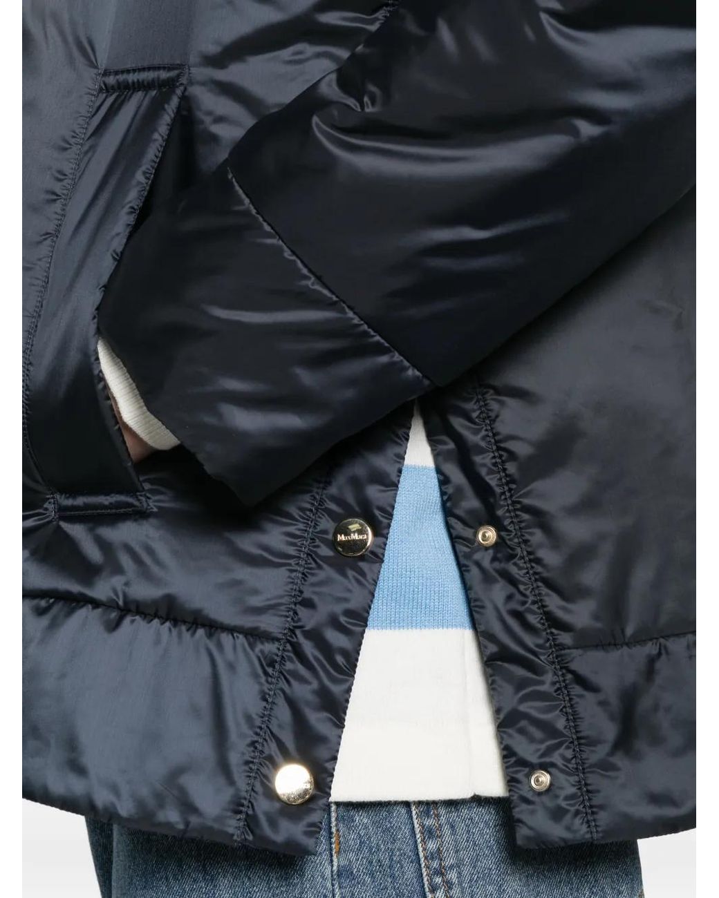 Max Mara Blue Nylon Blouson Jacket