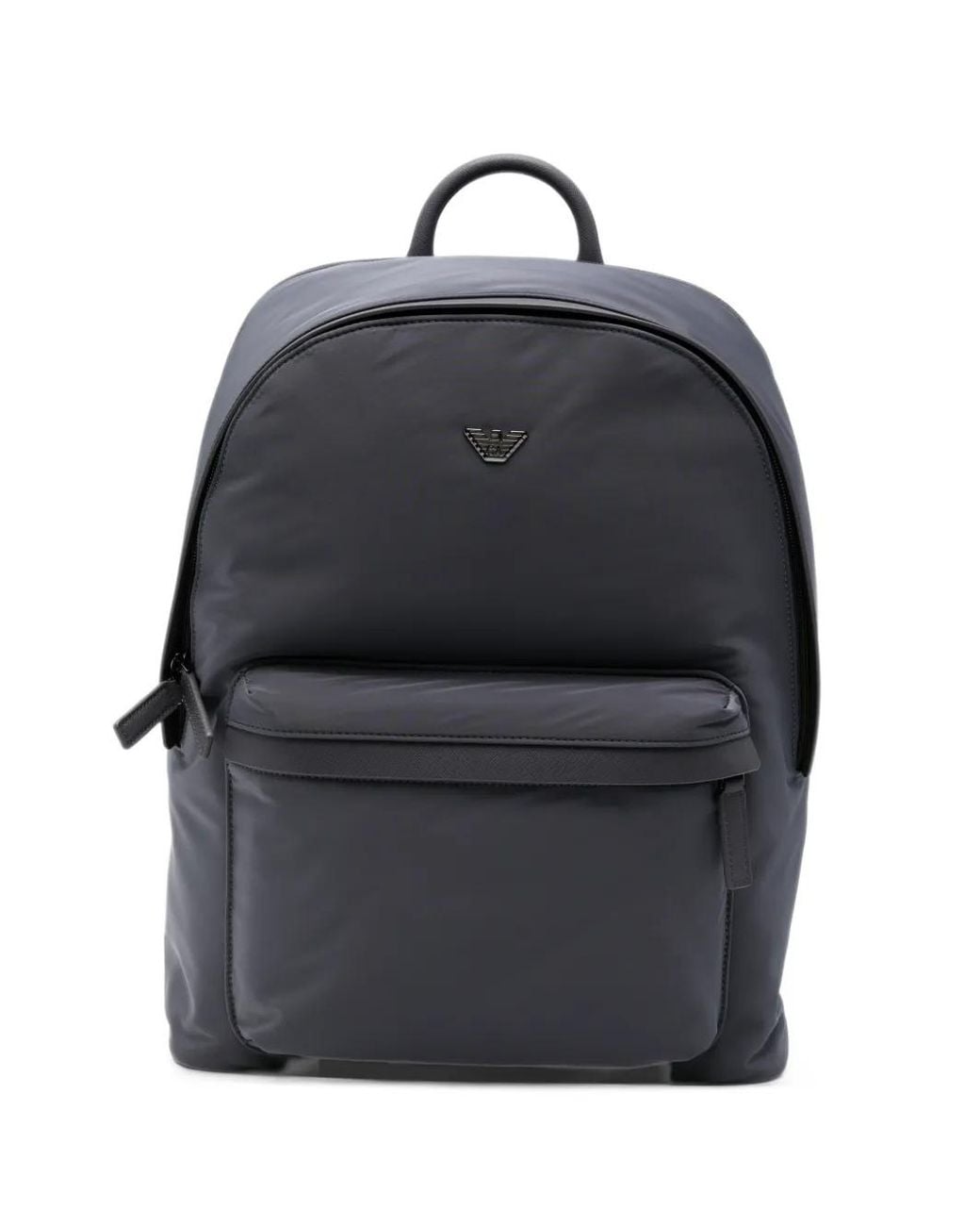 Emporio Armani Black Logo-Plaque Zip-Fastening Backpack for men