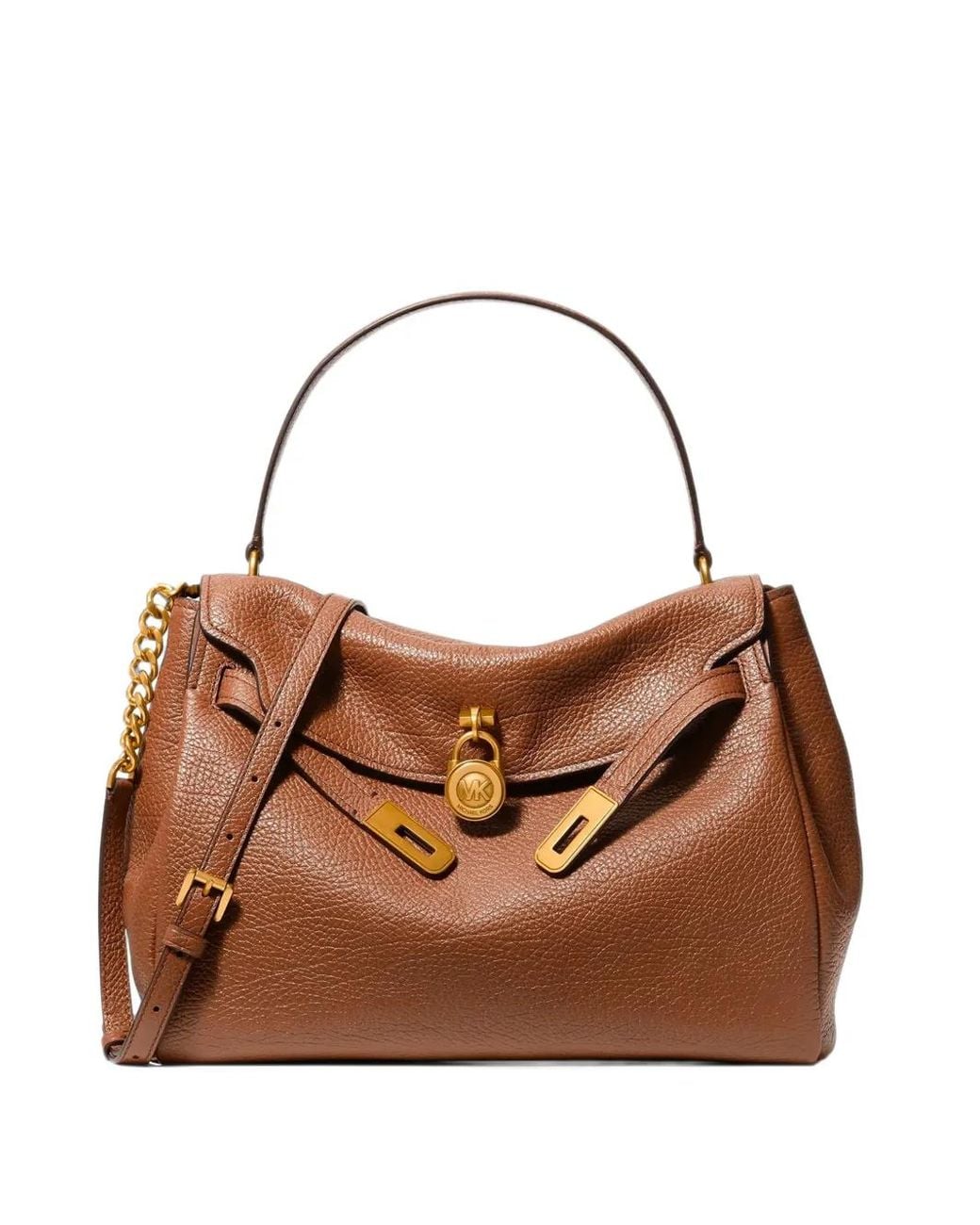 Michael Kors Brown Hamilton Large Textured Leather Soft Satchel