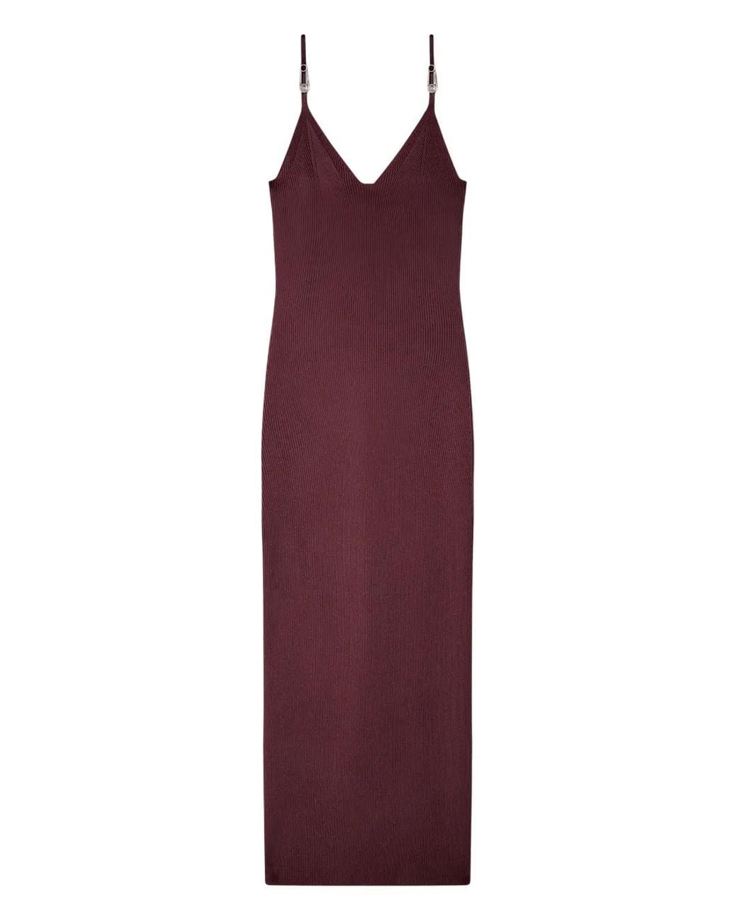 Abito Midi A Coste di Versace in Purple