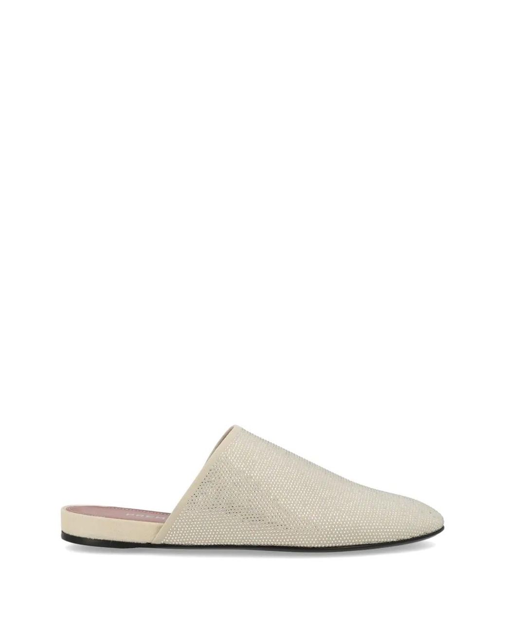 Premiata White Rhinestone-Embellished Mules