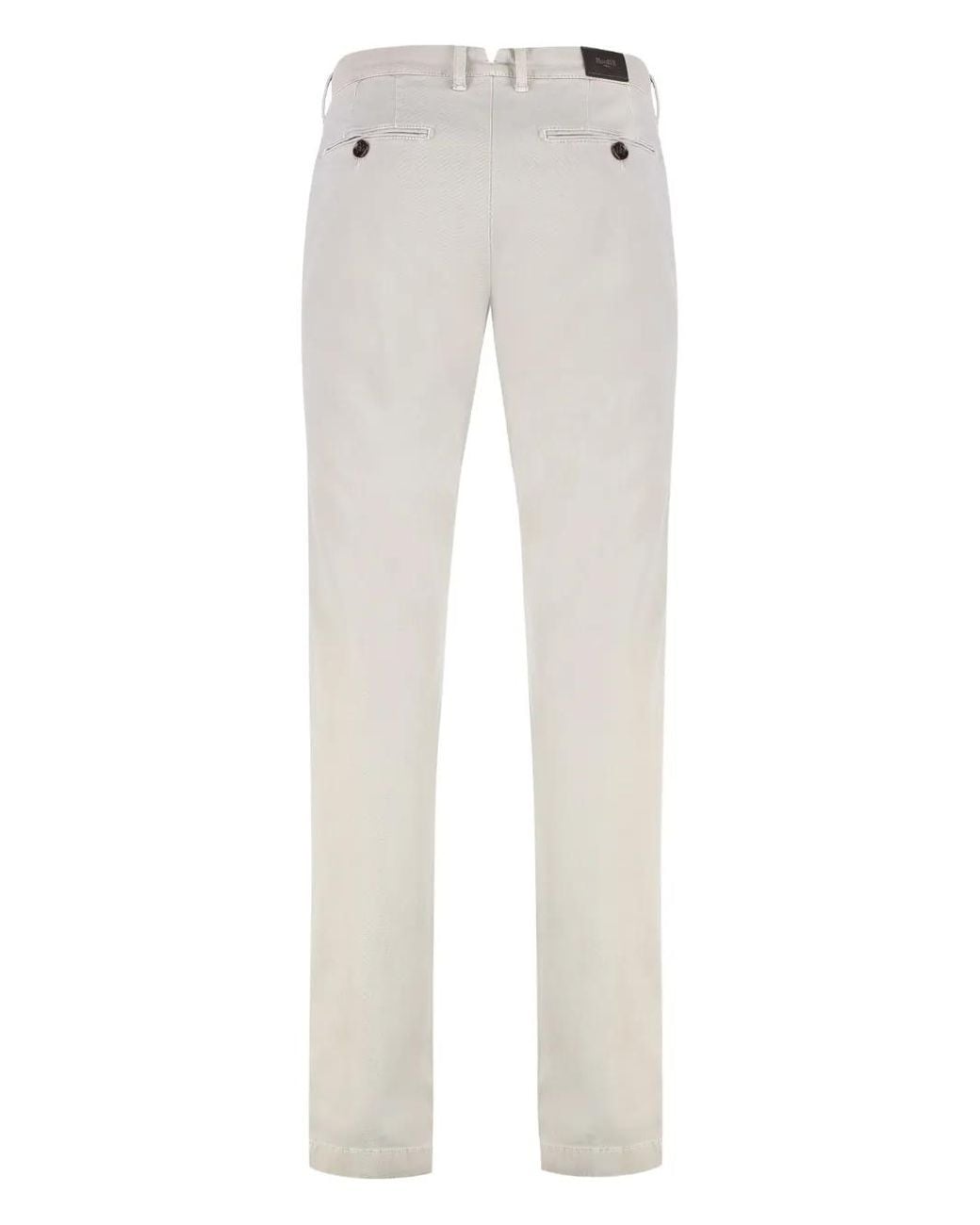 Moorer Gray Logo-Patch Trousers for men