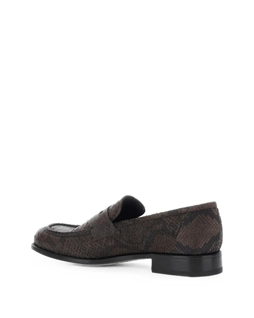 Lidfort Black Snakeskin-Effect Loafers for men