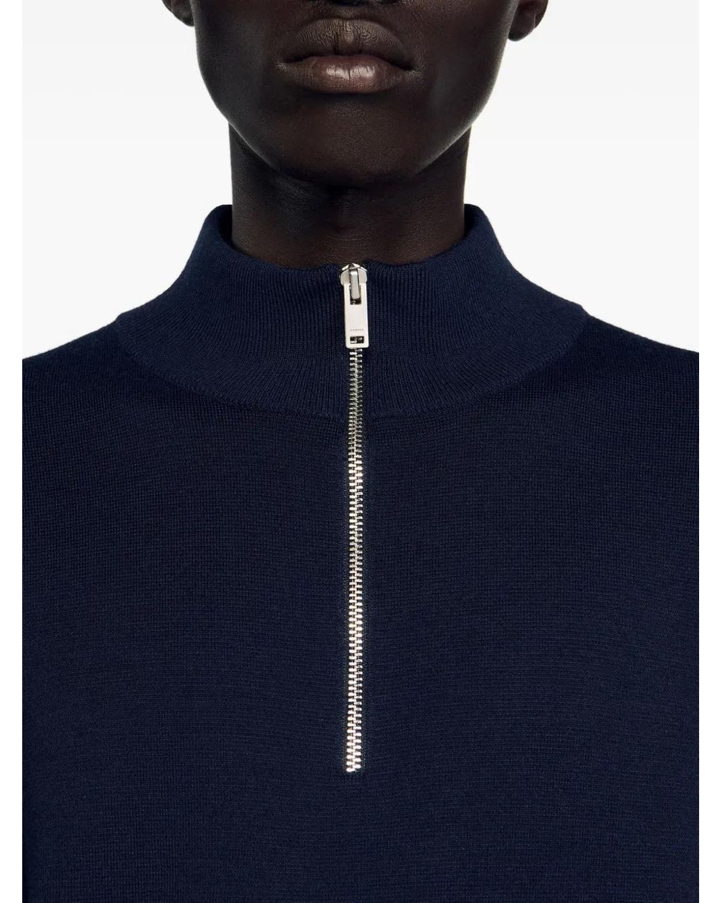Jersey Con Cuello Alzado Sandro de hombre de color Blue