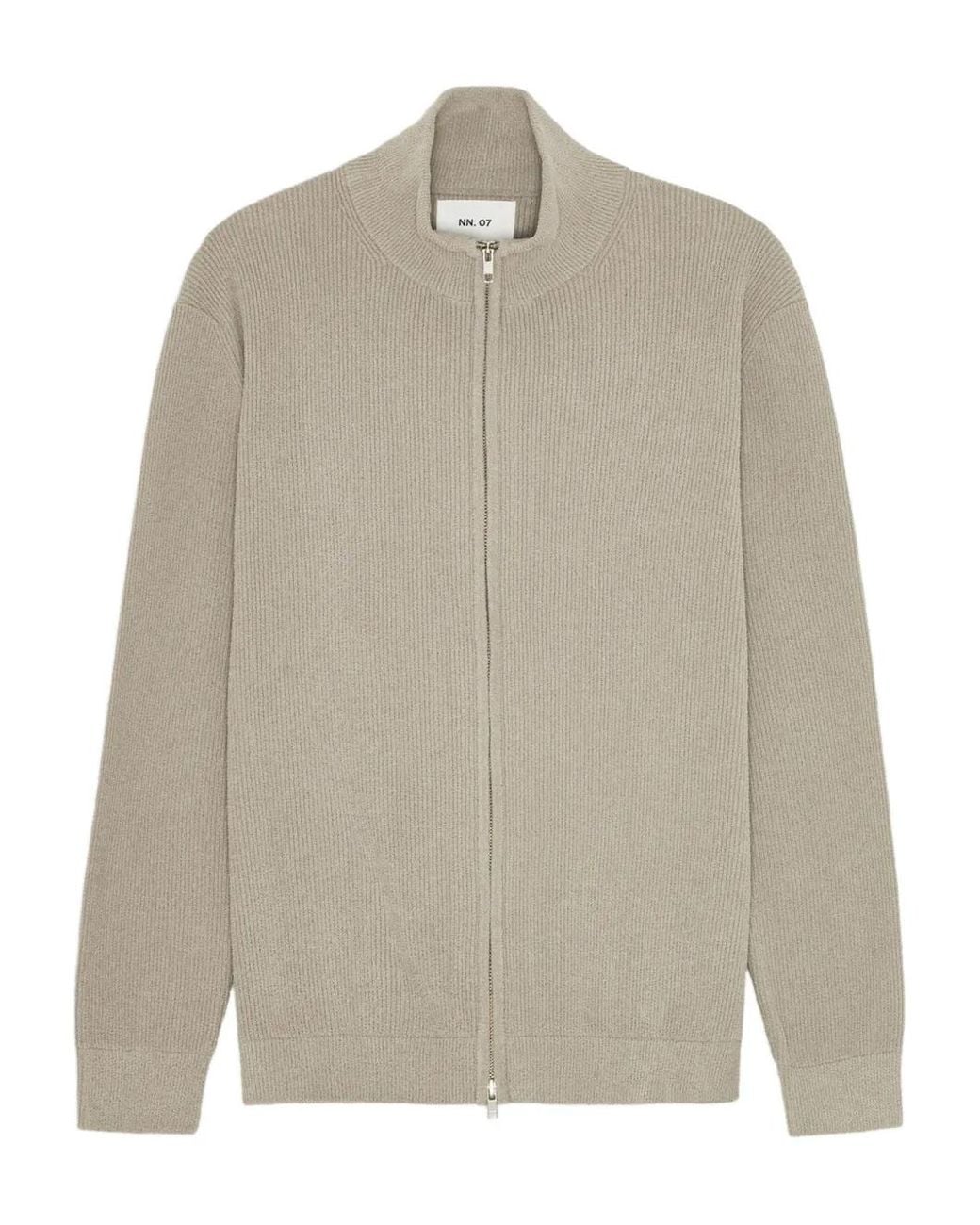 NN07 Geribbeld Vest Met Rits in het Natural voor heren