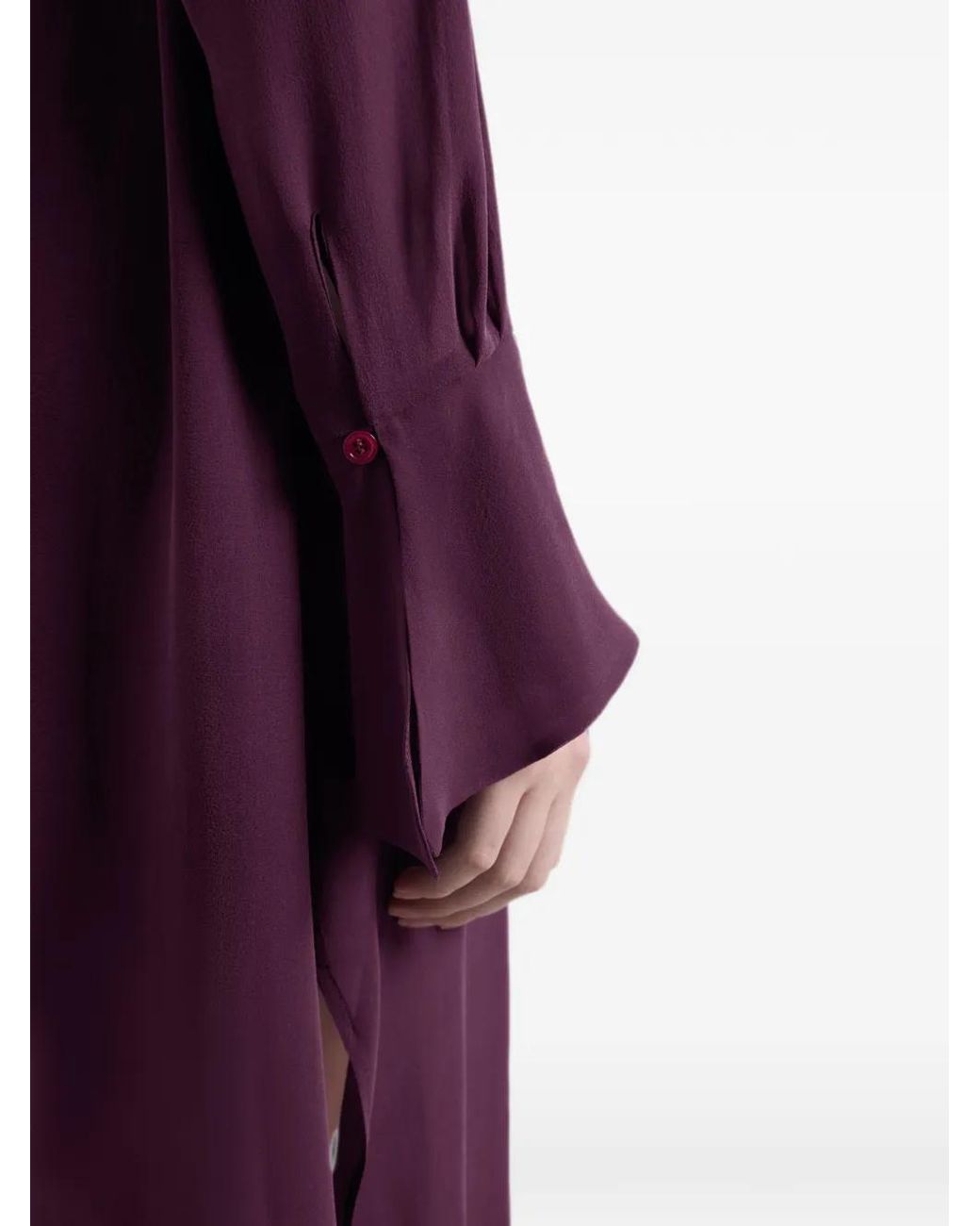 Nina Ricci Purple Robe-Chemise Mi-Longue À Boutonnière