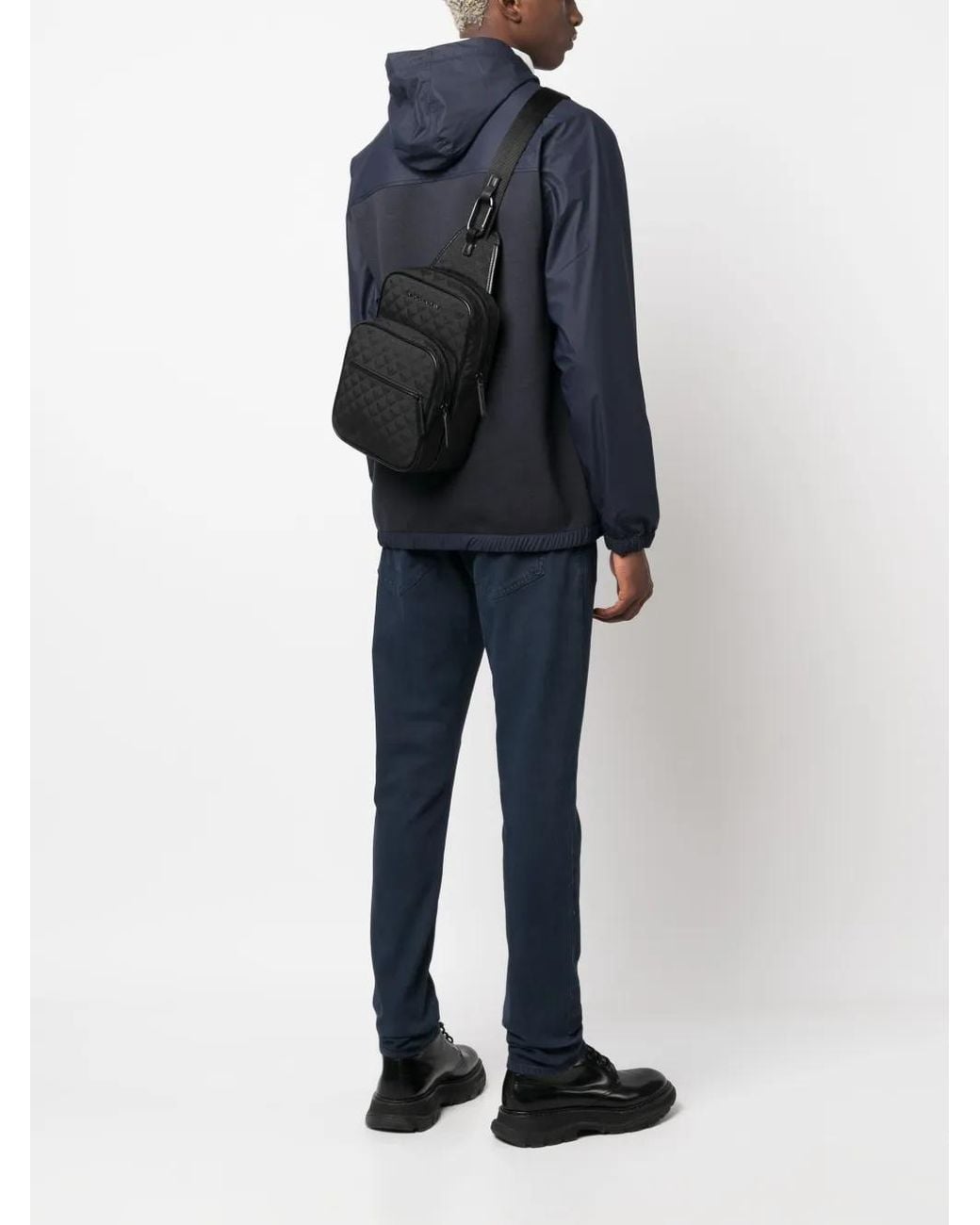 Emporio Armani Black Allover Logo Bodyback for men
