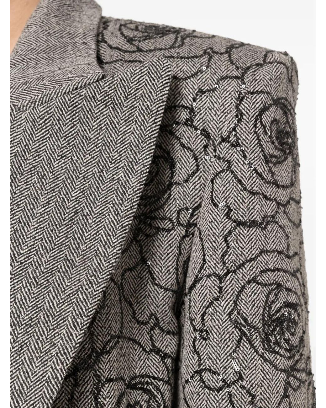 Nissa Gray Sequin-Embellished Coat