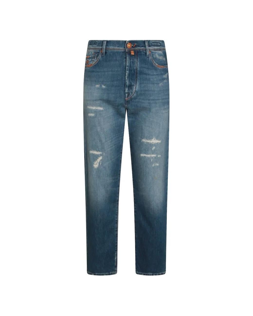 Jacob Cohen Blue Distressed-Finish Jeans for men