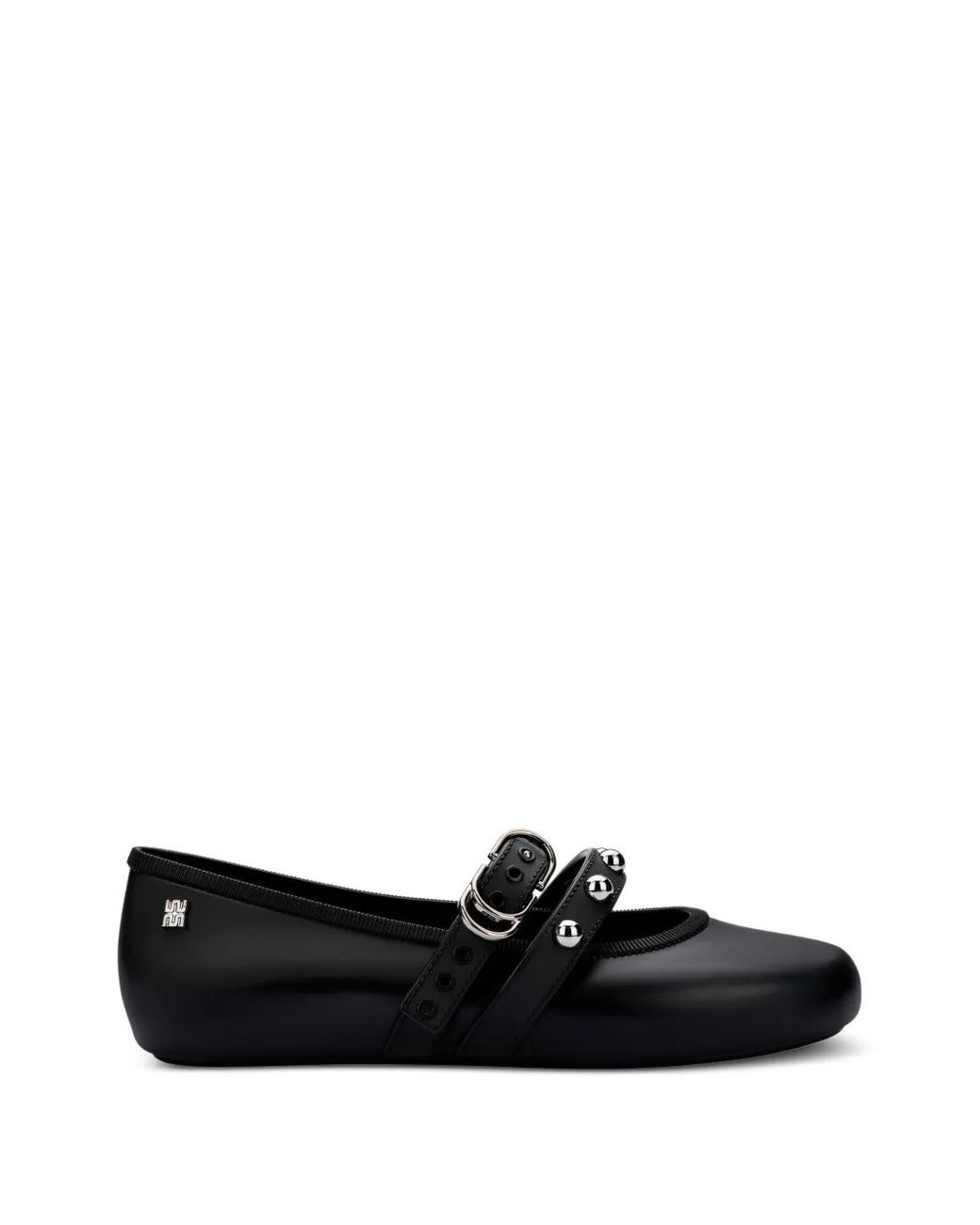 Melissa Black Studded Buckle Ballet Flats