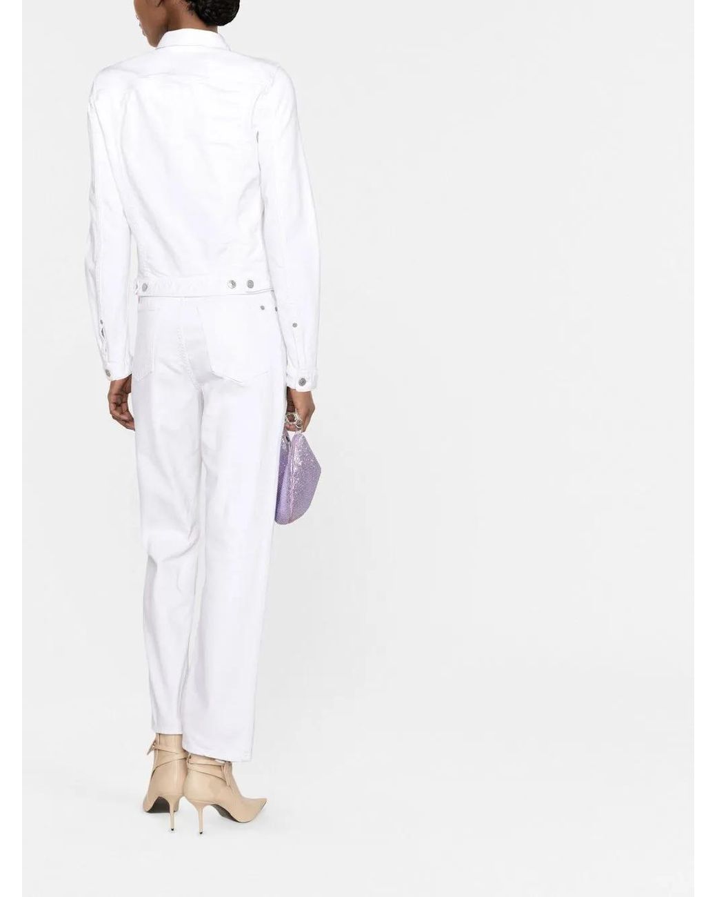 DSquared² White Buttoned Long-Sleeve Jacket