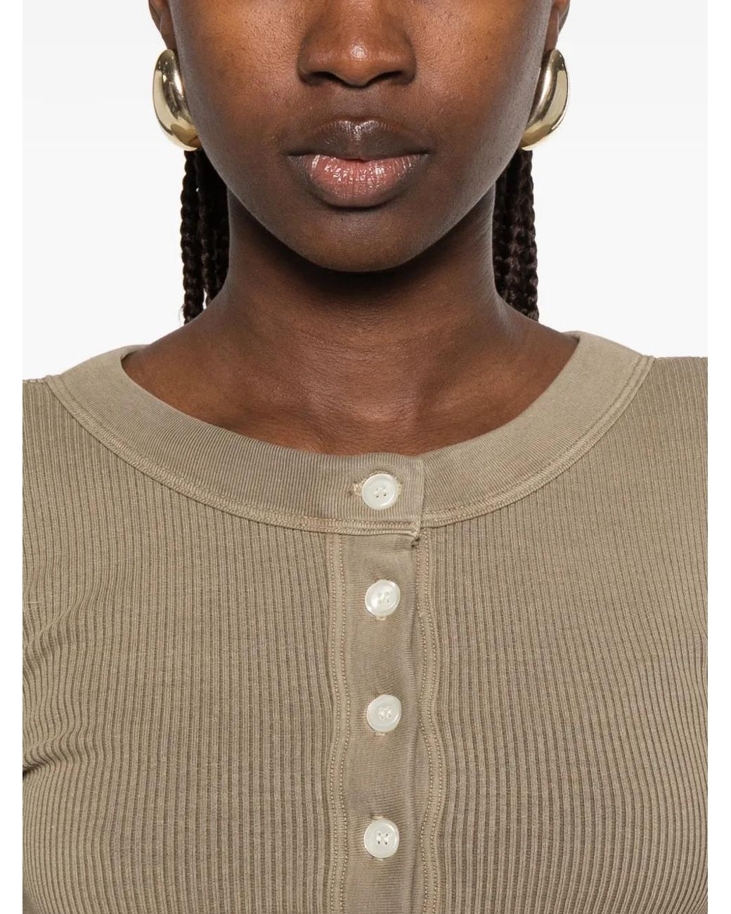 Citizens of Humanity Natural Ribbed-Knit Top