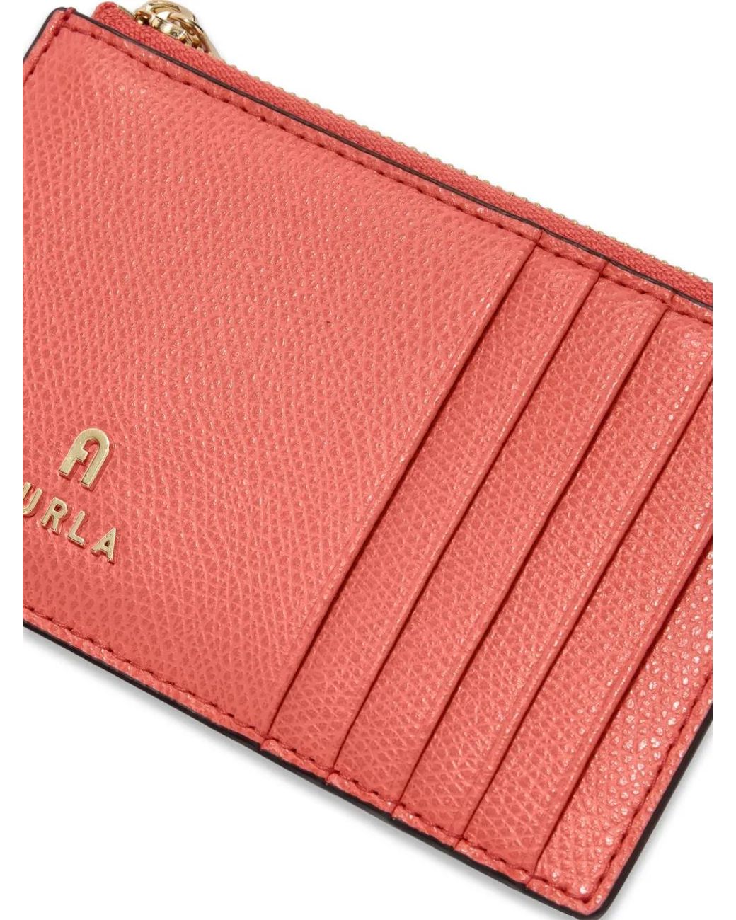 Furla Red Medium Camelia Leather Card Holder