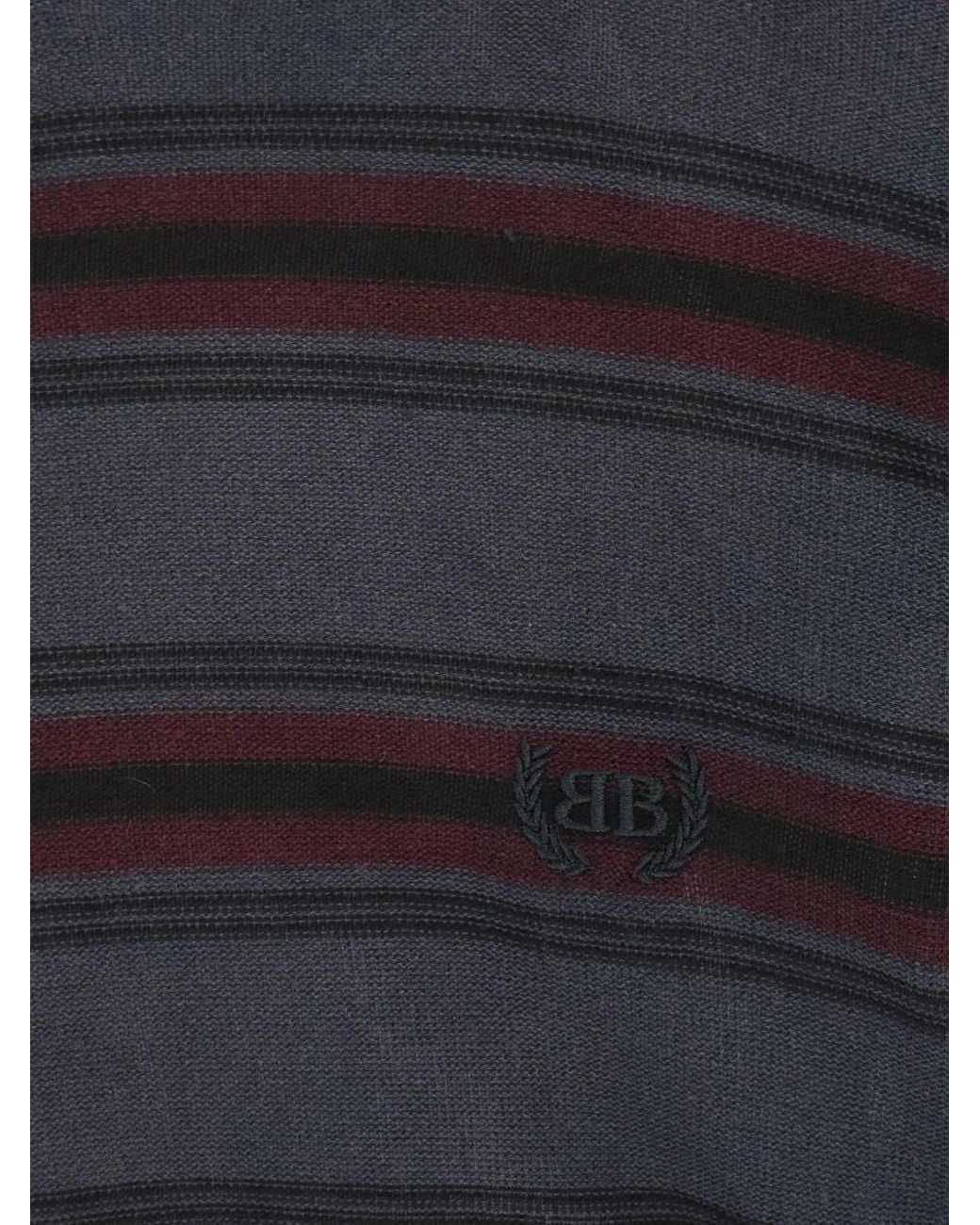 Balenciaga Blue Striped Distressed Sweater for men