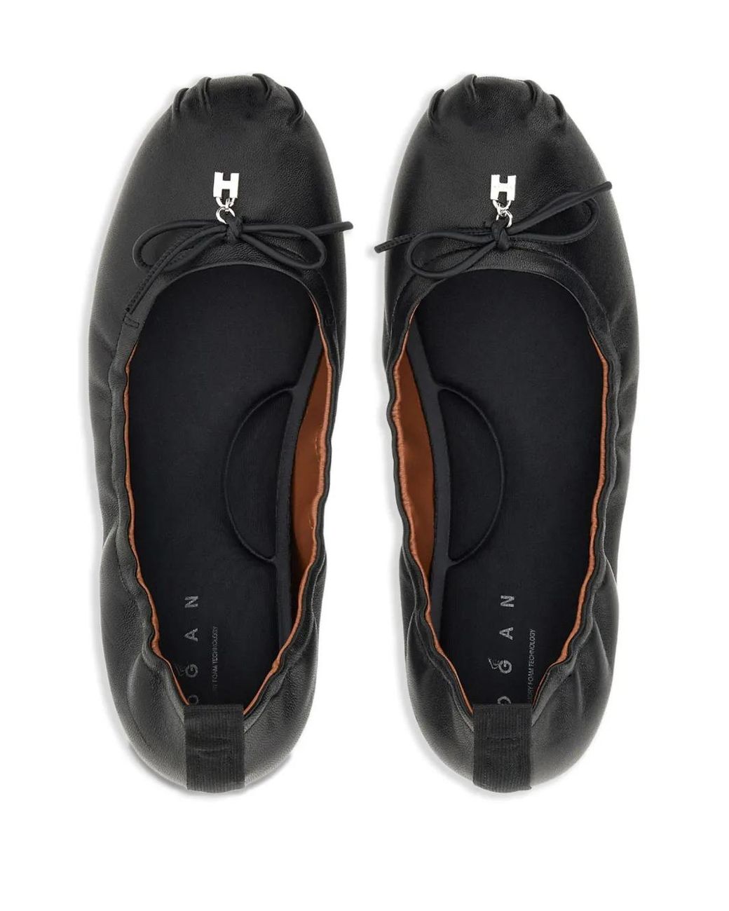 Hogan Black Flat Ballerina Shoes