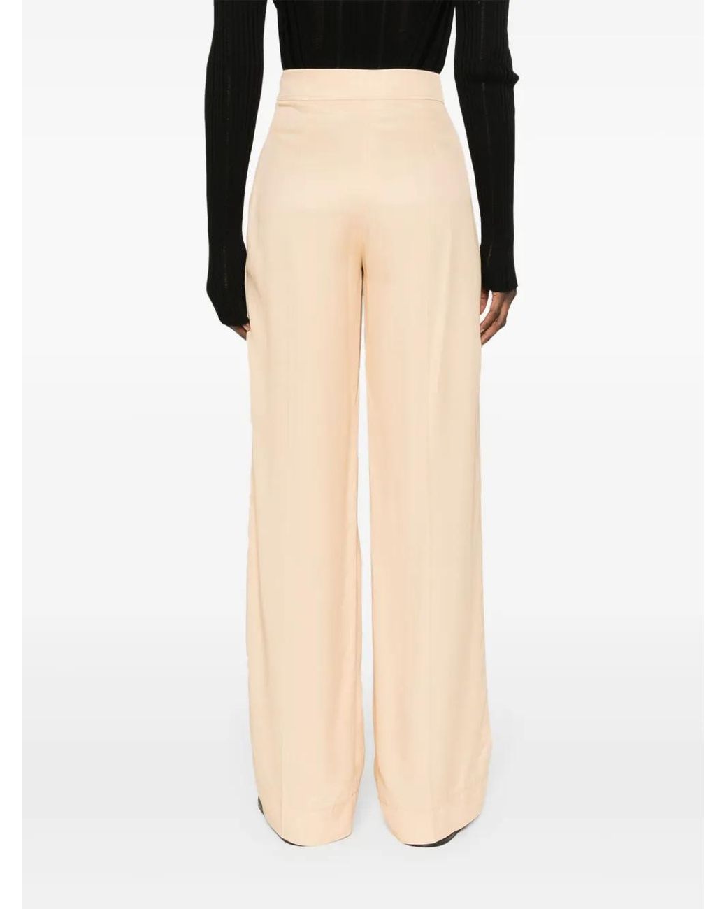 Jil Sander Natural High-Waisted Straight-Leg Trousers