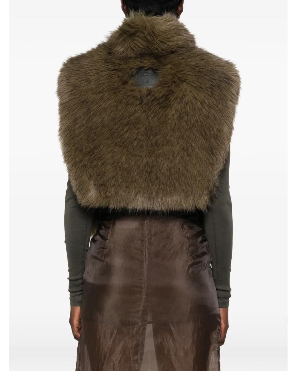Patrizia Pepe Green Faux-Fur Vest