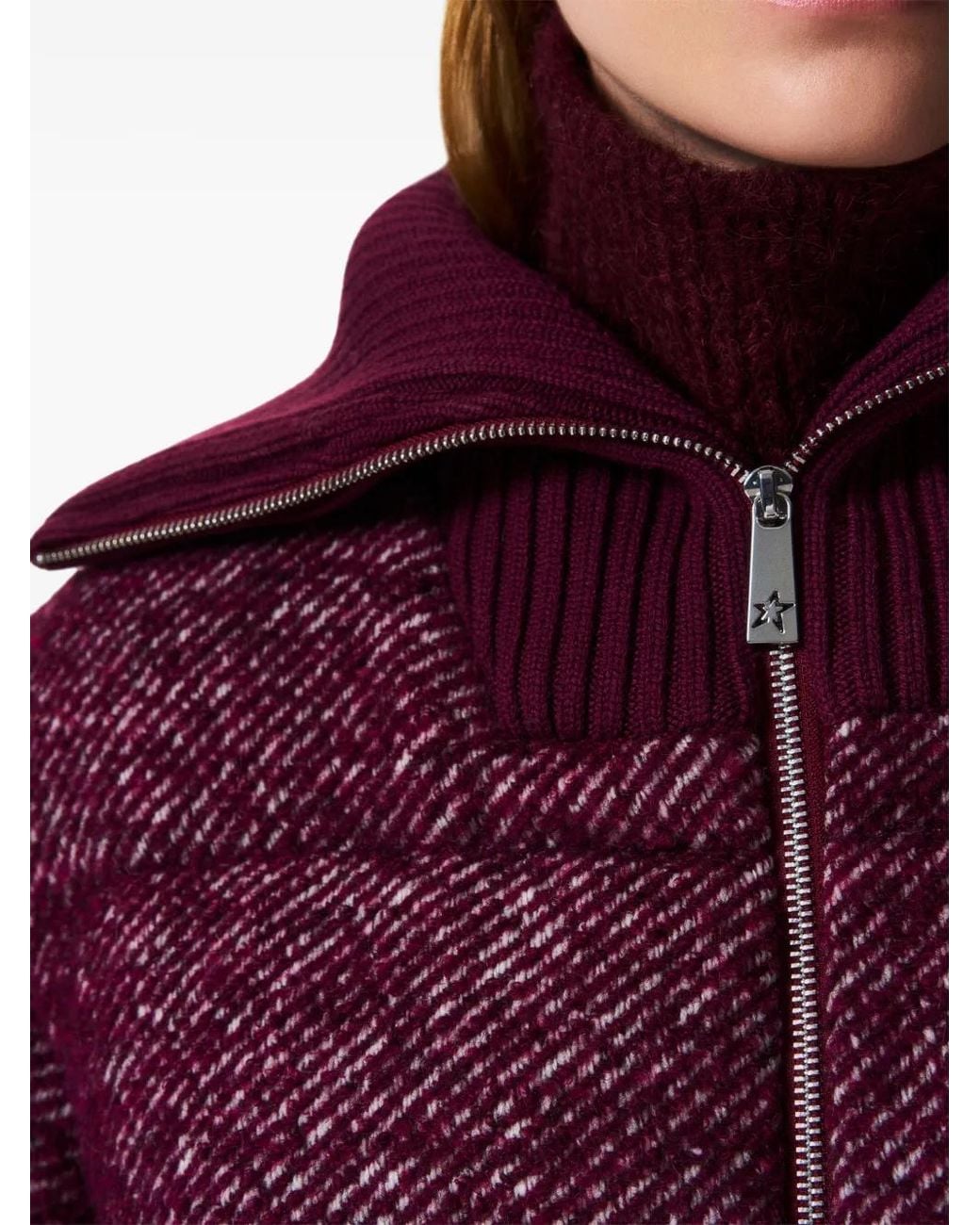 Perfect Moment Red Bouclé-Wool Padded Jacket