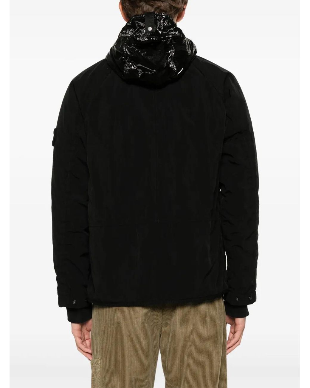 Stone Island Black Panama-Weave Jacket for men