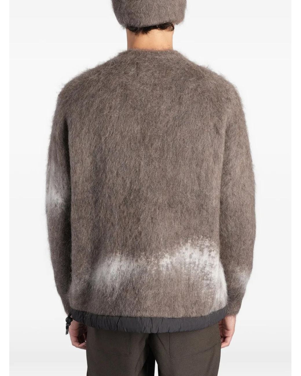 And Wander Gray Zip-Pocket Fuzzy-Knit Sweater