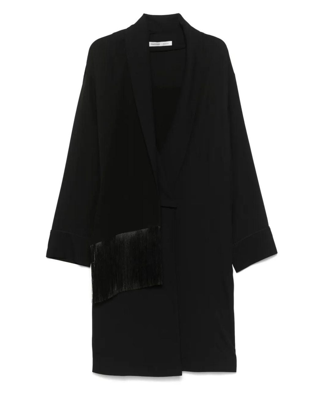 Carven Black Peignoir Midi Dress