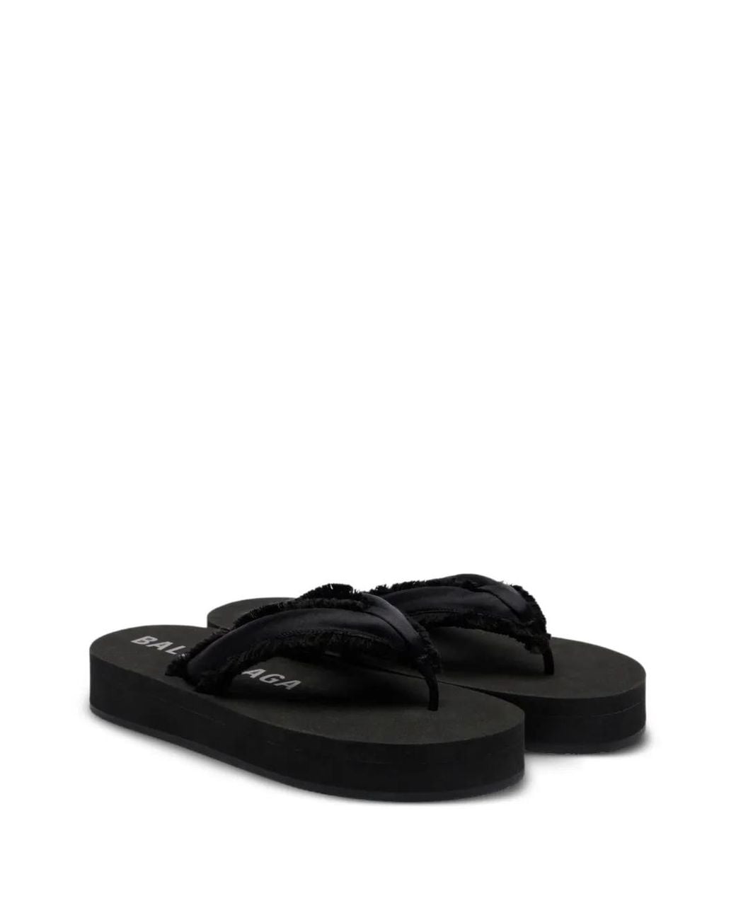 Balenciaga Black Jet Lag Frayed-Edge Sandals