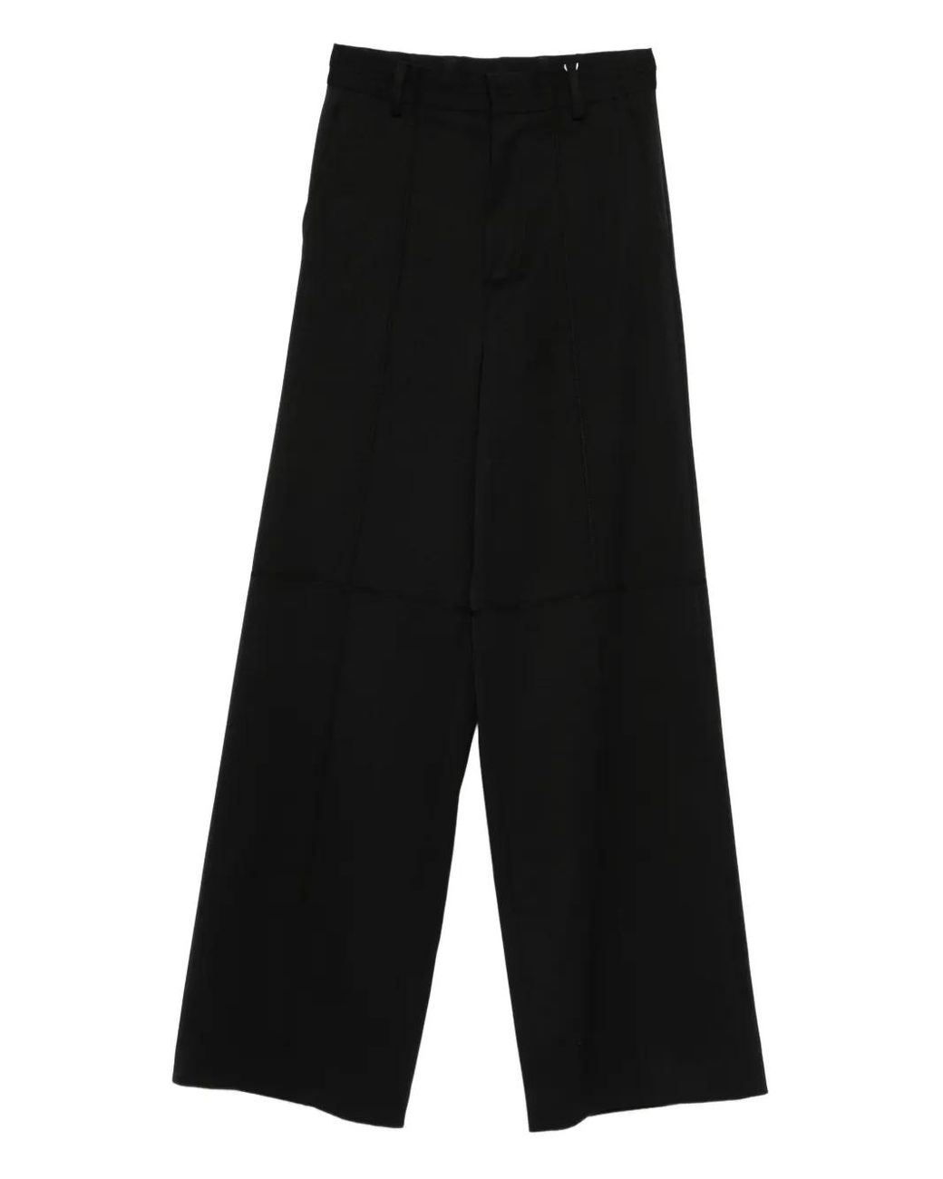 MM6 by Maison Margiela Black Wide-Leg Trousers With Tailored High Waist