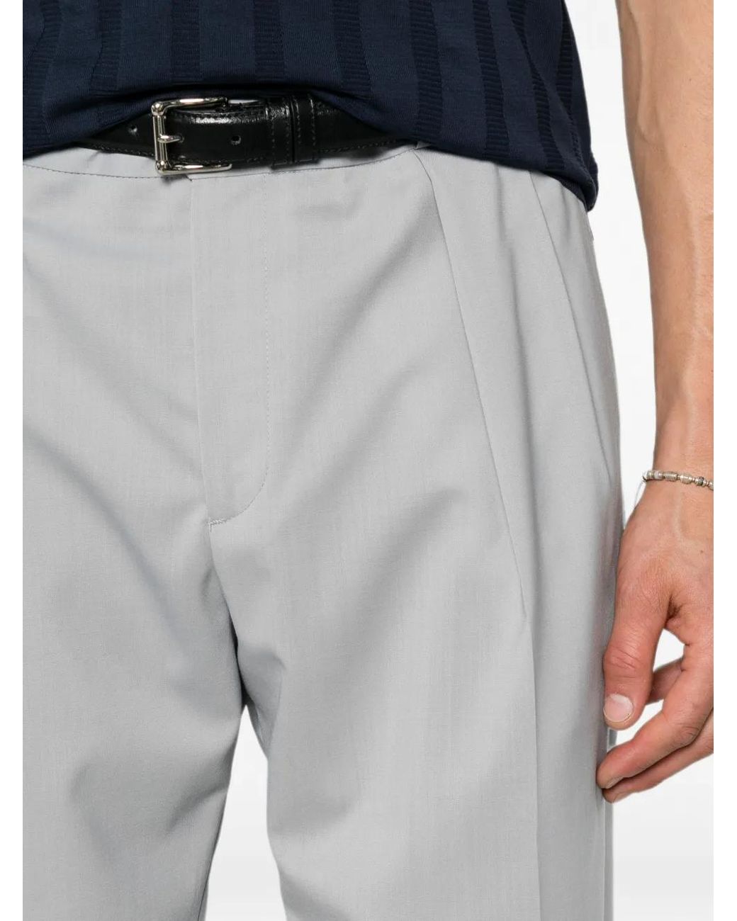 Briglia 1949 Gray Pantalon Portobellos À Design Plissé Et Poches for men