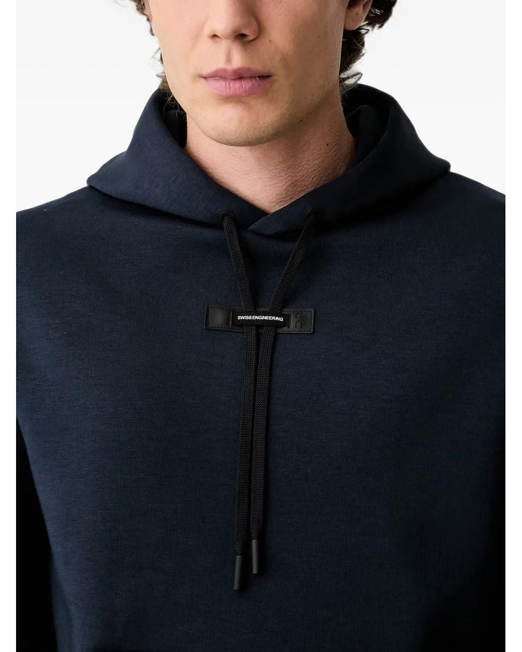 On Shoes Blue Hoodie Focus Tech À Logo Imprimé for men