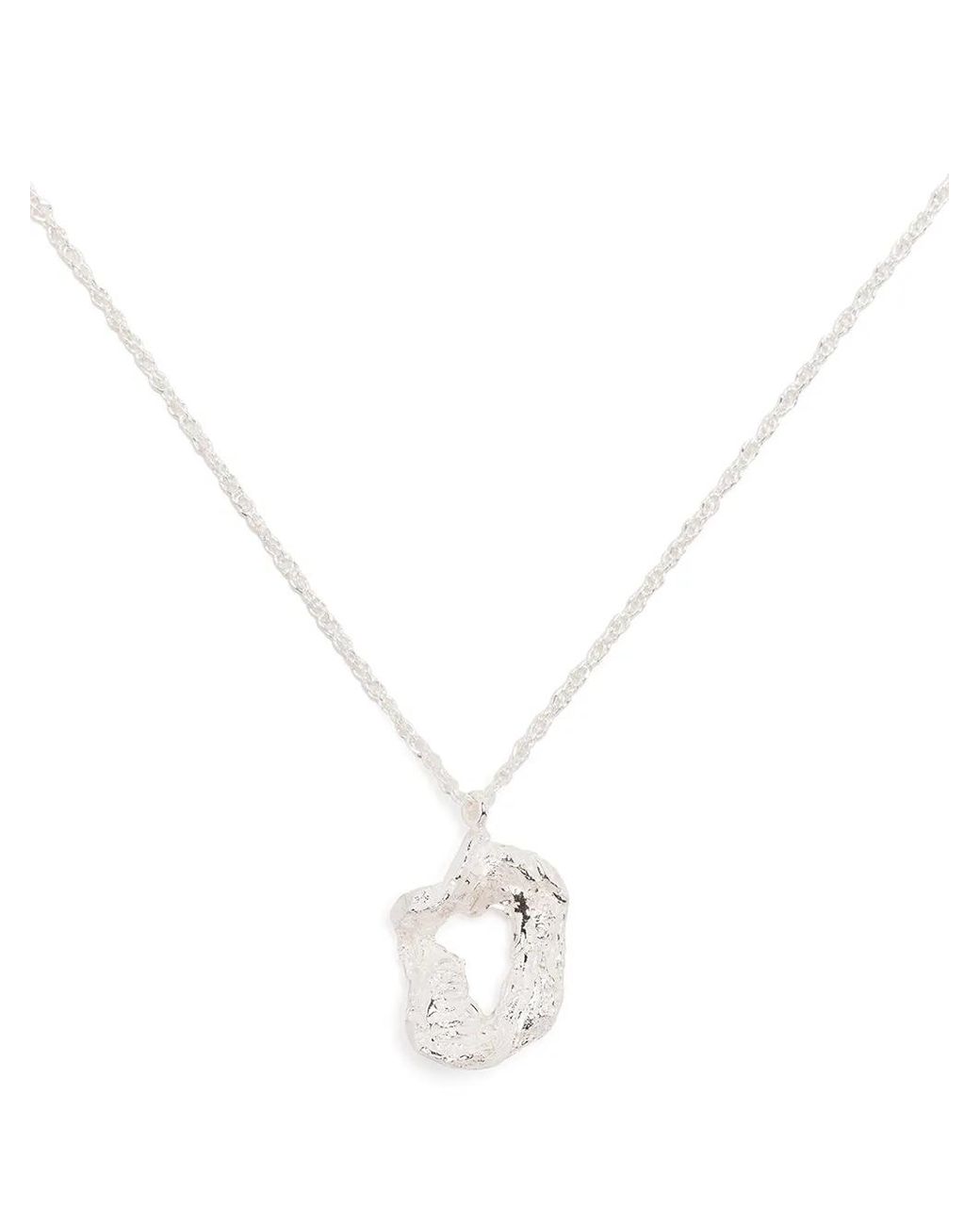 Loveness Lee White D Alphabet Pendant Necklace