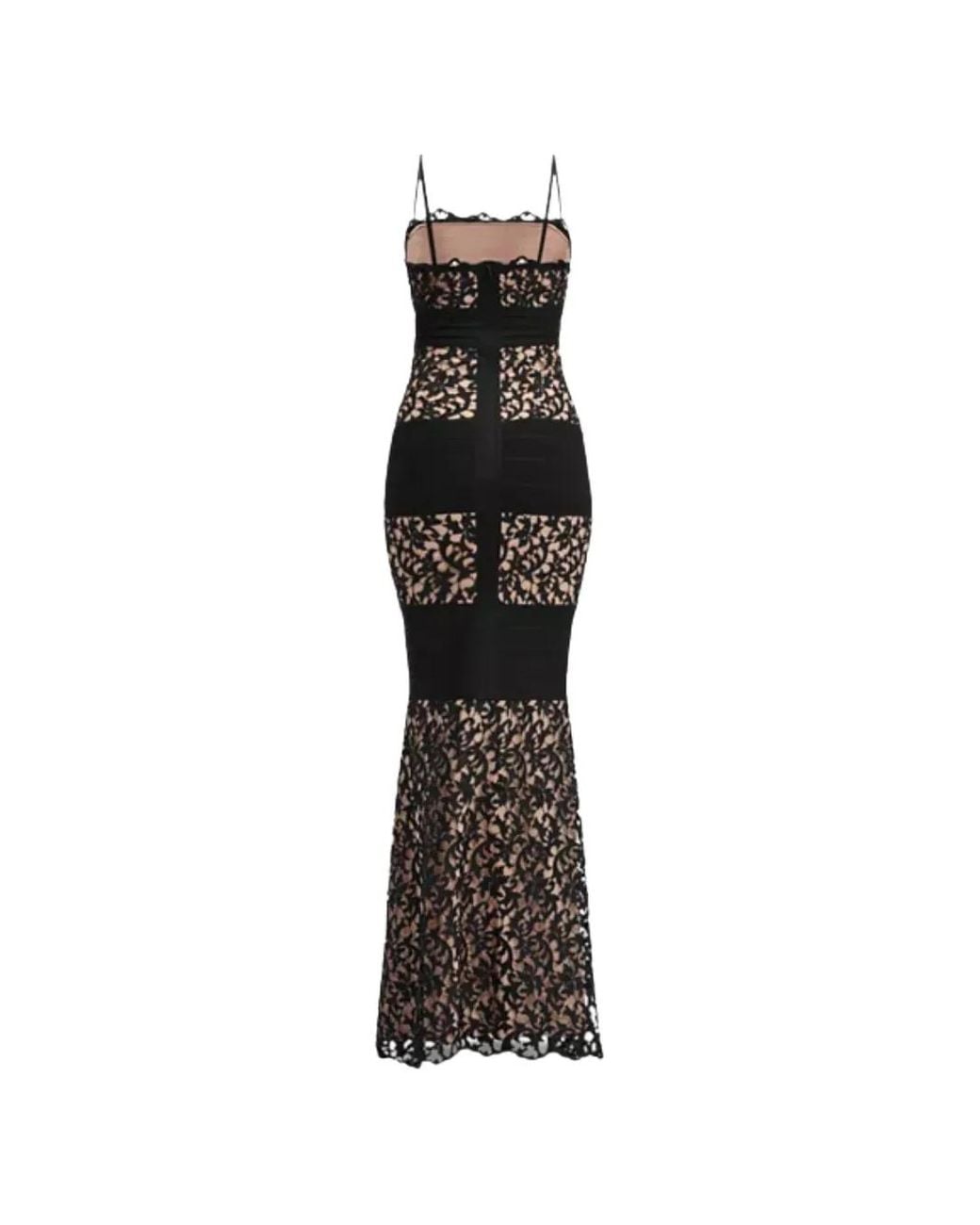 Hervé Léger White Marielle Guipure Lace Maxi Dress